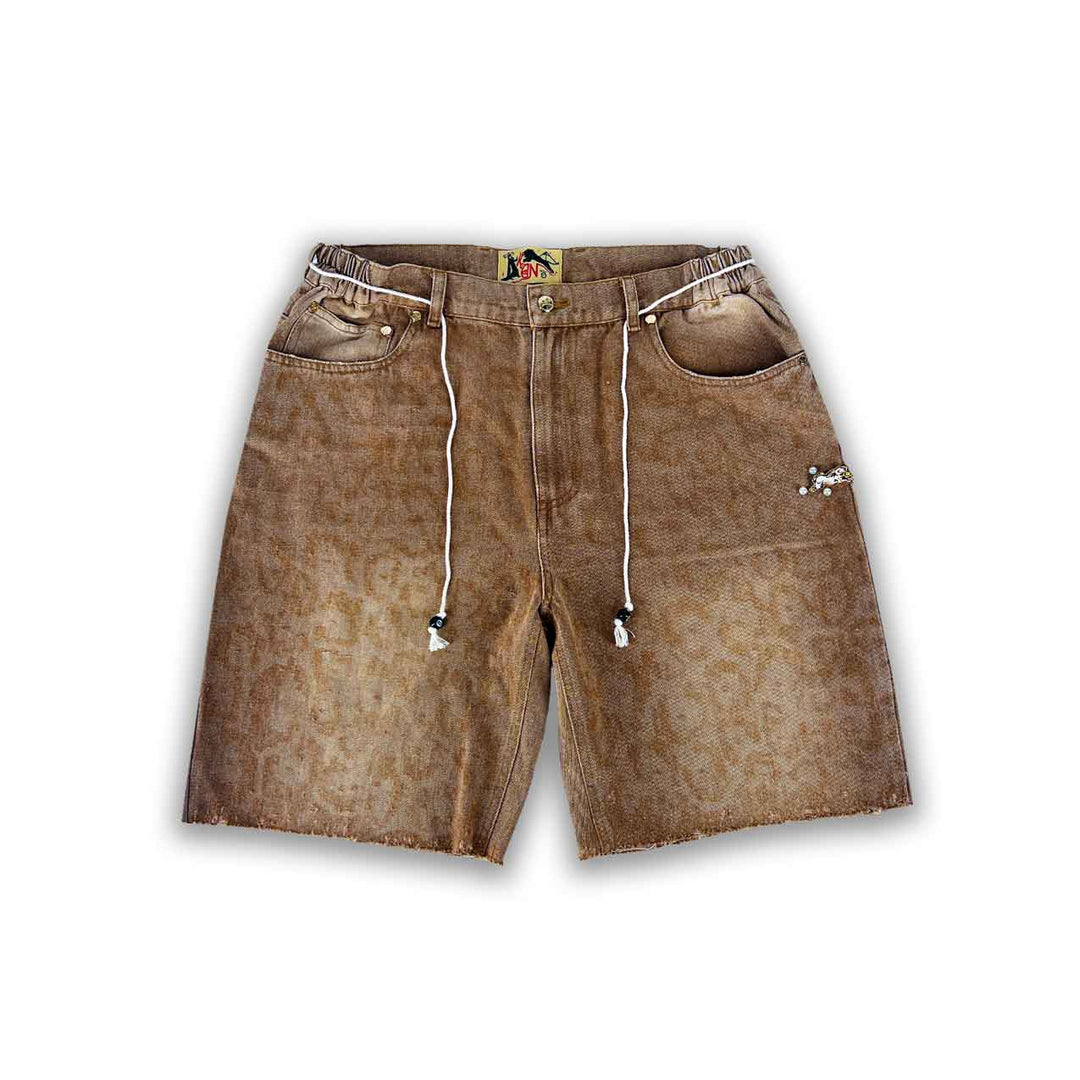 Leopard Distressed Denim Shorts – KON